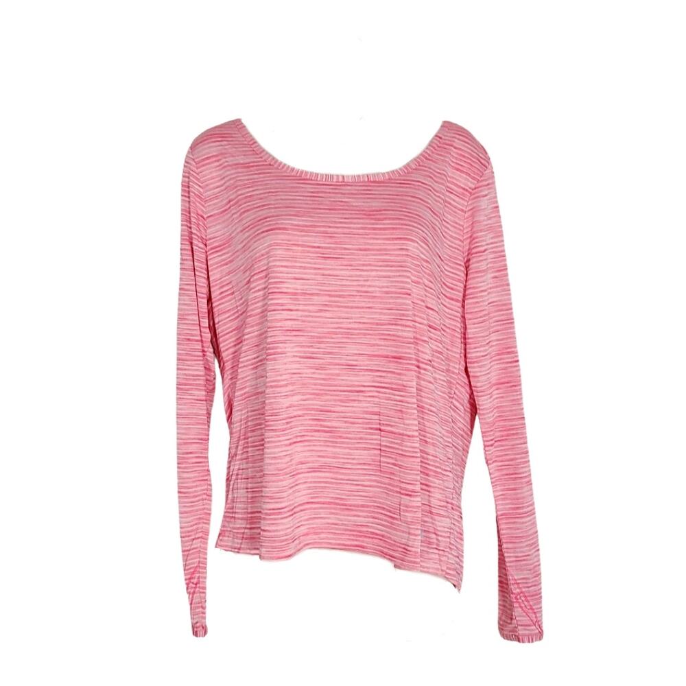 Danskin Pink Striped Lightweight Scoop Neck Tank Top